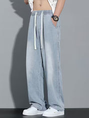 Broek met rechte pijp en losse pasvorm