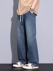 Broek met rechte pijp en losse pasvorm