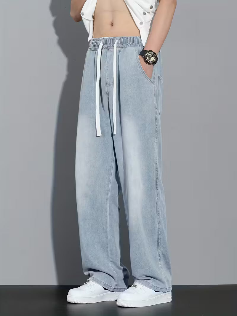 Broek met rechte pijp en losse pasvorm