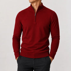 Zip-up trui met mock neckline
