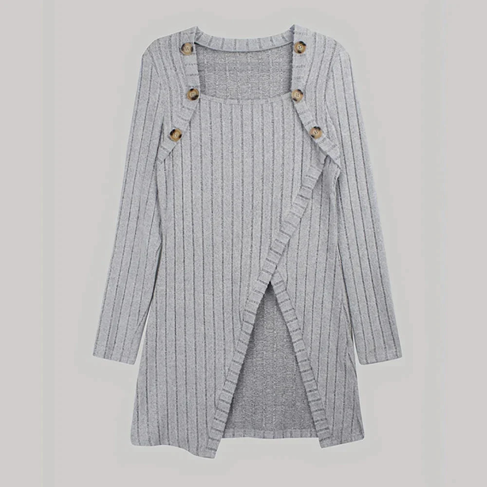 Claudia - Asymmetrische geribbelde cardigan