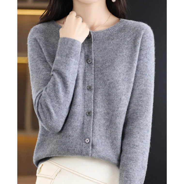 Cardigan met knoopsluiting en lange mouwen