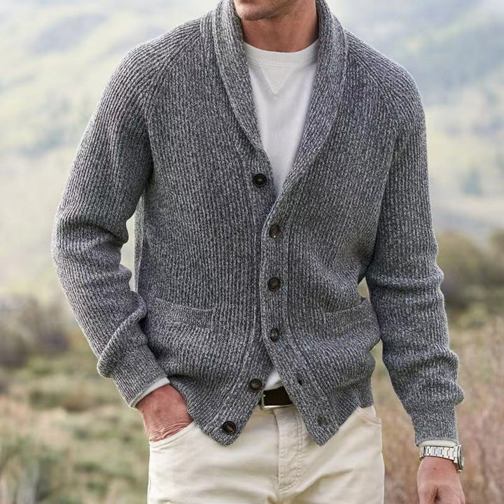 Cardigan met v-hals en ribstructuur