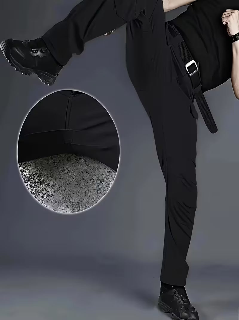 Cargo broek met rekbaar materiaal en meerdere zakken