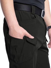 Cargo broek met rekbaar materiaal en meerdere zakken