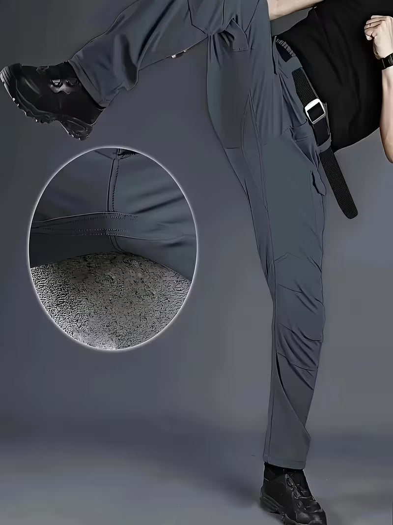 Cargo broek met rekbaar materiaal en meerdere zakken