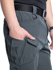 Cargo broek met rekbaar materiaal en meerdere zakken