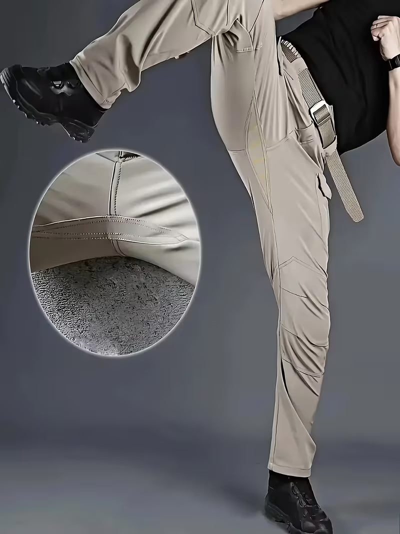 Cargo broek met rekbaar materiaal en meerdere zakken