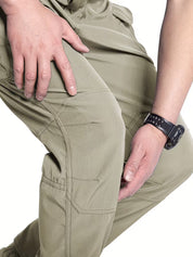 Cargo broek met rekbaar materiaal en meerdere zakken