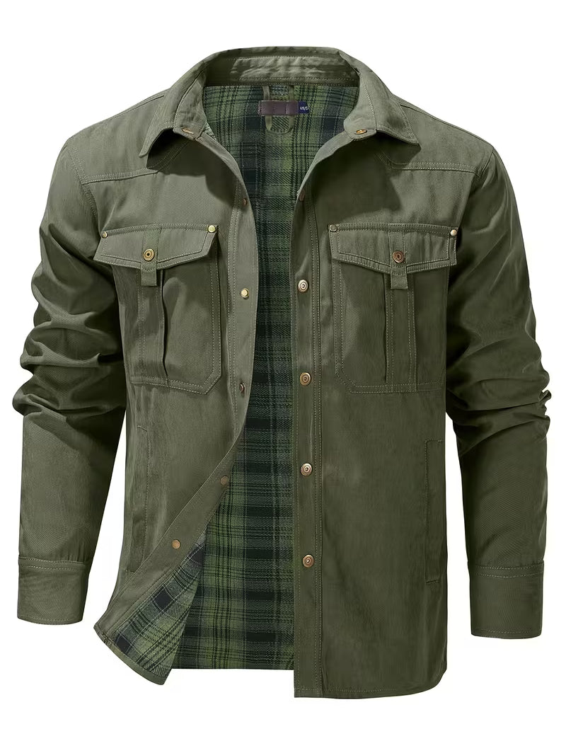 Cargo jas met reverskraag en knoopsluiting