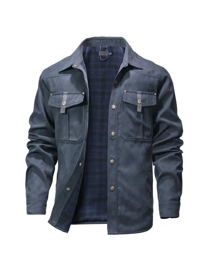 Cargo jas met reverskraag en knoopsluiting