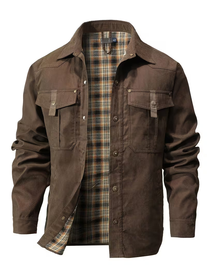 Cargo jas met reverskraag en knoopsluiting