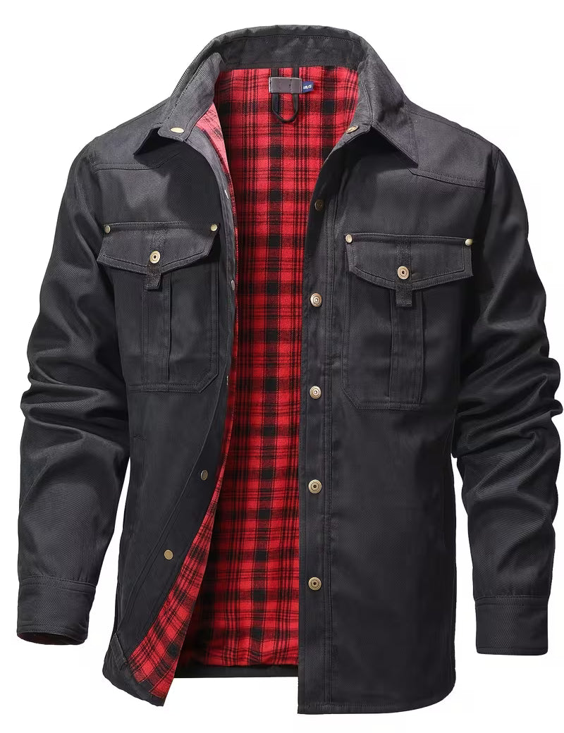 Cargo jas met reverskraag en knoopsluiting