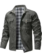 Cargo jas met reverskraag en knoopsluiting