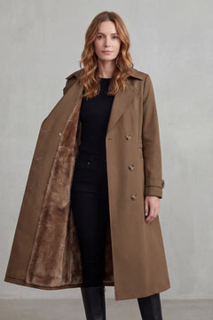Double-breasted winter coat met faux fur