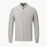 Cashmere trui met volledige rits en opstaande kraag