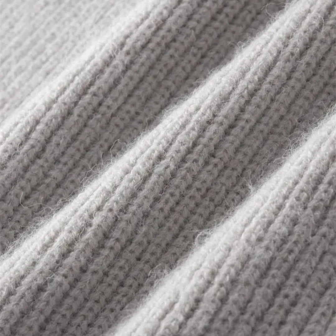 Cashmere trui met volledige rits en opstaande kraag
