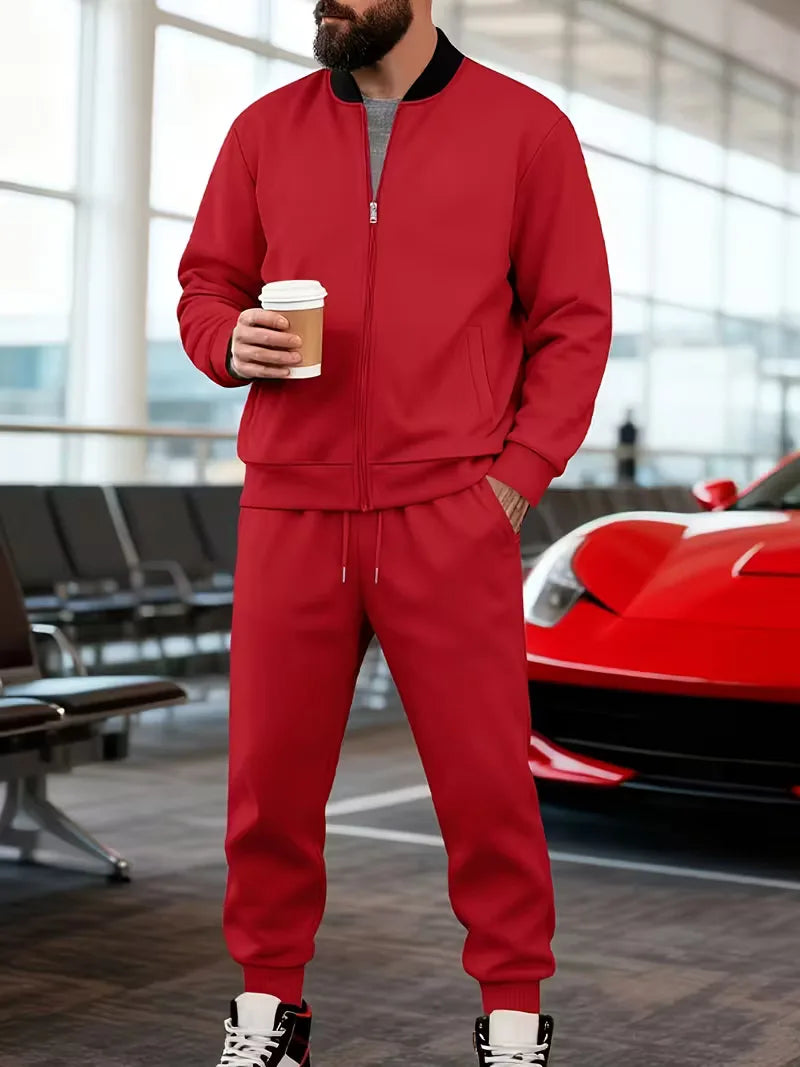 Casual jas heren met rits en ronde hals