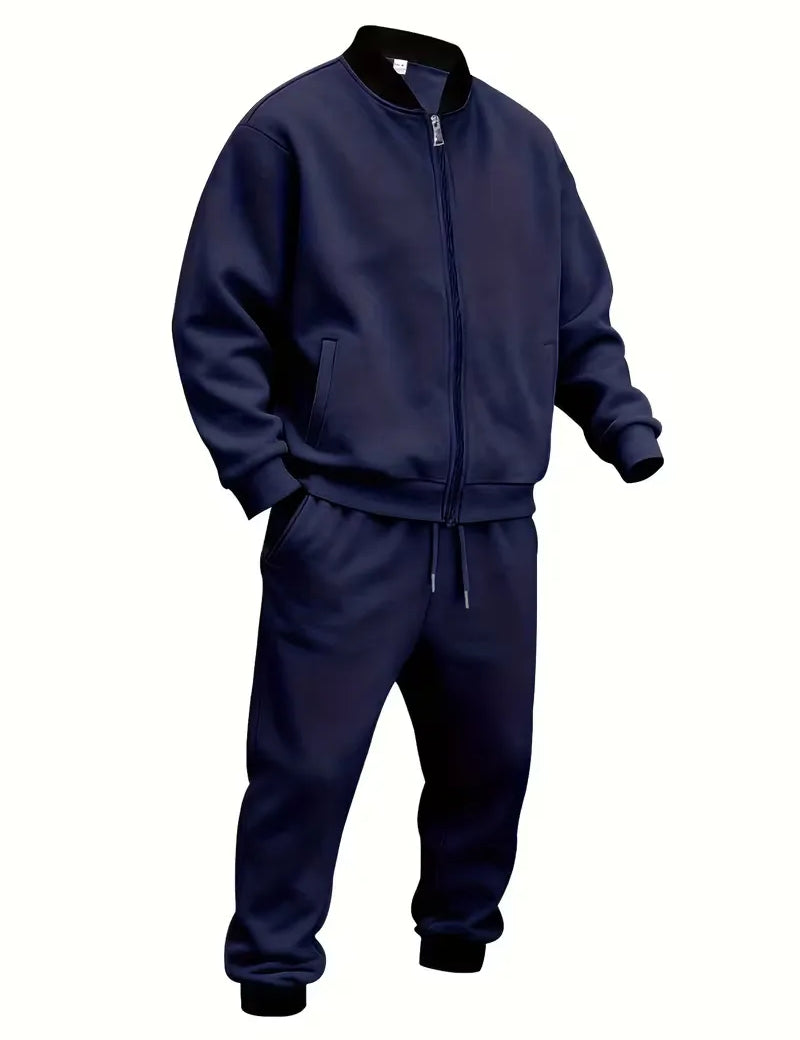 Casual jas heren met rits en ronde hals