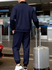 Casual jas heren met rits en ronde hals