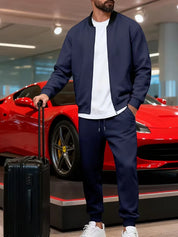 Casual jas heren met rits en ronde hals