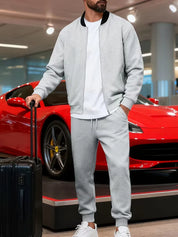 Casual jas heren met rits en ronde hals