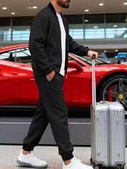 Casual jas heren met rits en ronde hals