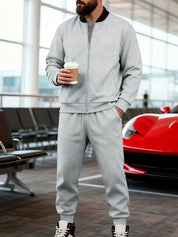 Casual jas heren met rits en ronde hals