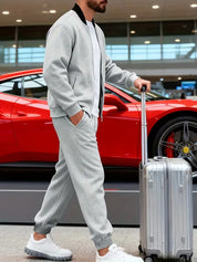 Casual jas heren met rits en ronde hals