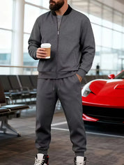 Casual jas heren met rits en ronde hals