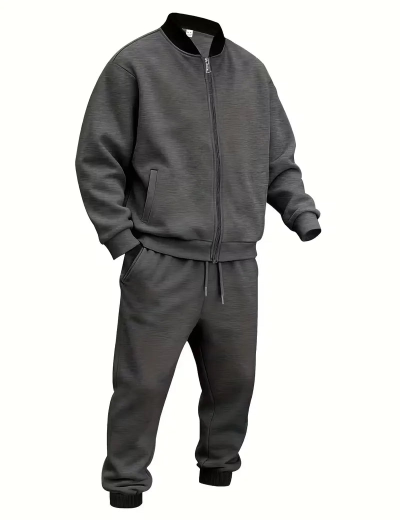 Casual jas heren met rits en ronde hals