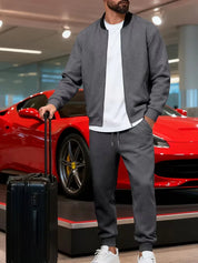 Casual jas heren met rits en ronde hals