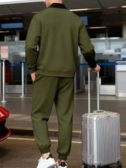 Casual jas heren met rits en ronde hals