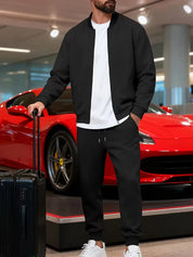 Casual jas heren met rits en ronde hals