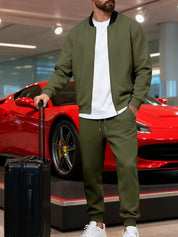 Casual jas heren met rits en ronde hals