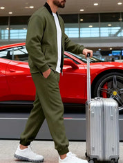 Casual jas heren met rits en ronde hals