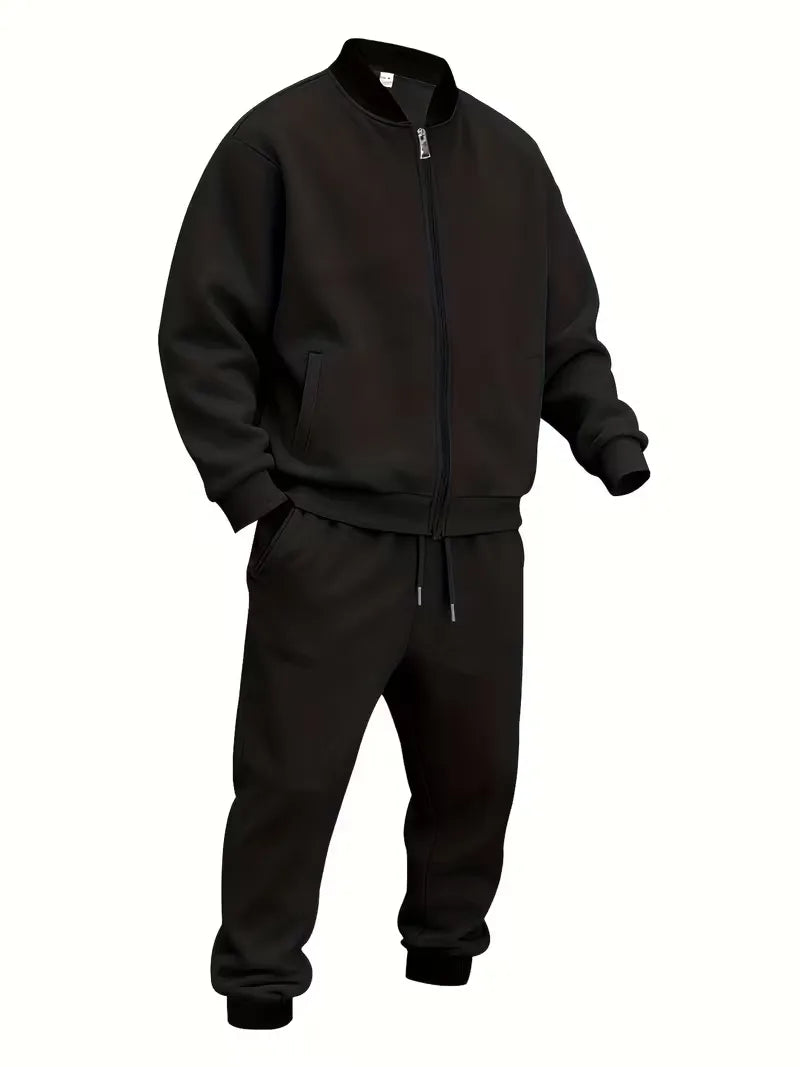 Casual jas heren met rits en ronde hals