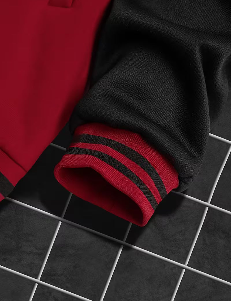 Casual jas met color-block ontwerp en baseball kraag