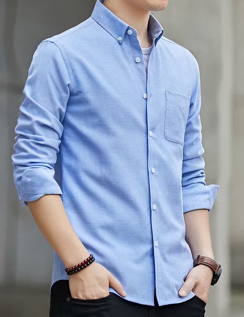 Casual overhemd met lange mouwen en borstzak