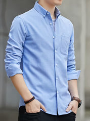 Casual overhemd met lange mouwen en borstzak