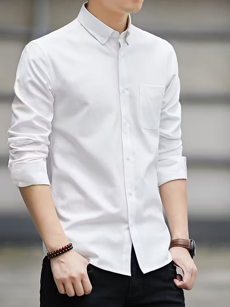 Casual overhemd met lange mouwen en borstzak