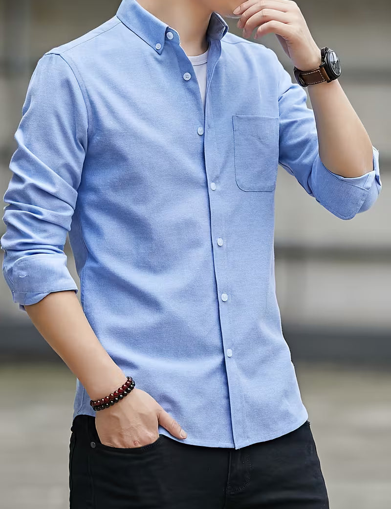Casual overhemd met lange mouwen en borstzak