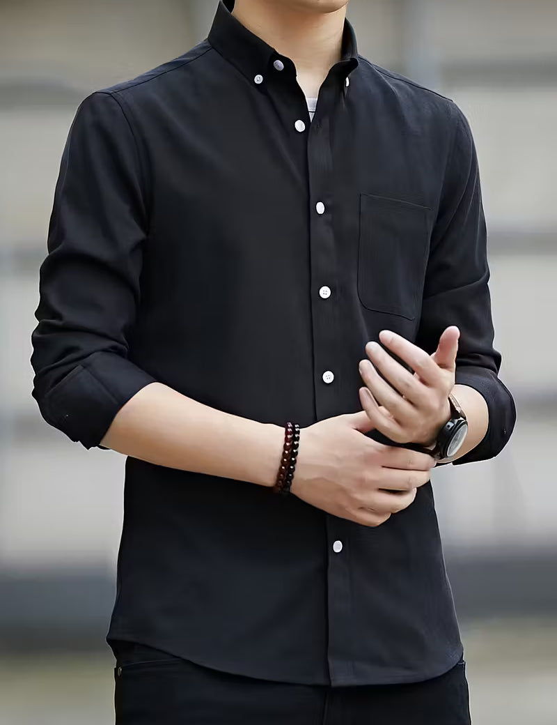 Casual overhemd met lange mouwen en borstzak