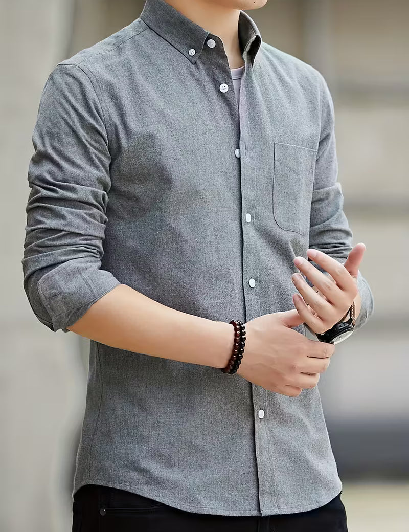 Casual overhemd met lange mouwen en borstzak