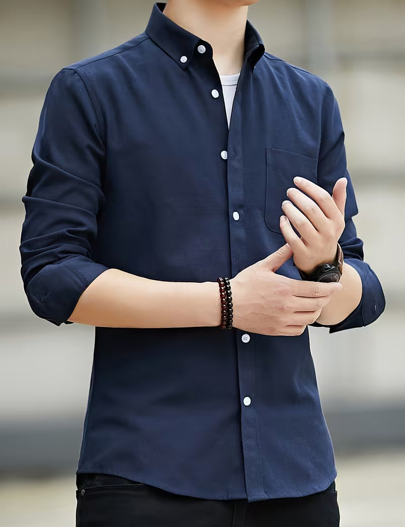 Casual overhemd met lange mouwen en borstzak