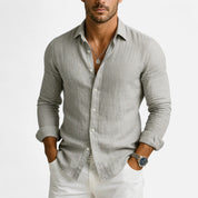 Casual overhemd met lange mouwen en regelmatige pasvorm