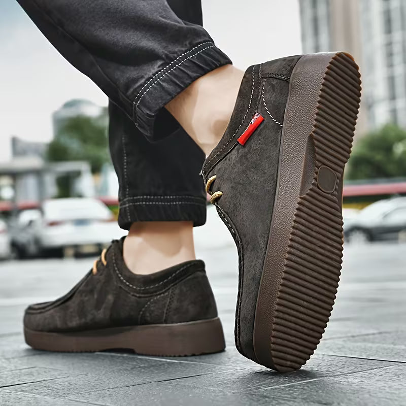 Casual schoenen van varkensleer met antislip rubberen zool