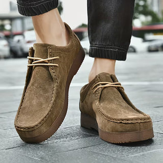 Casual schoenen van varkensleer met antislip rubberen zool