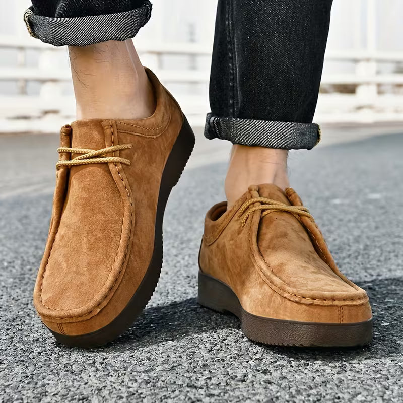 Casual schoenen van varkensleer met antislip rubberen zool