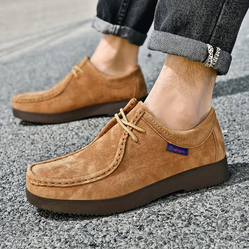 Casual schoenen van varkensleer met antislip rubberen zool